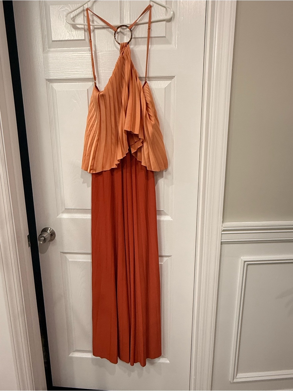 ASOS Peach and Rust Summer Maxi Dress with Ring Detail